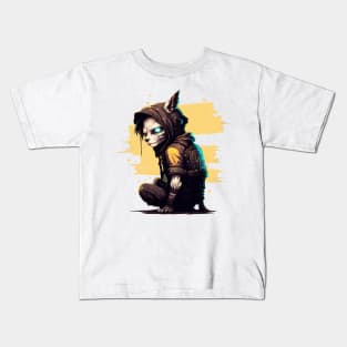 Cyber Cat Blackhat Hacker Kids T-Shirt